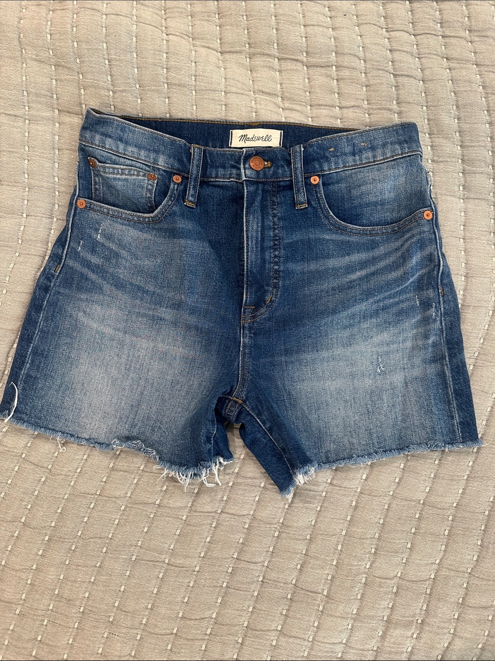 Madewell Blue Washed Denim Cutoff Shorts
